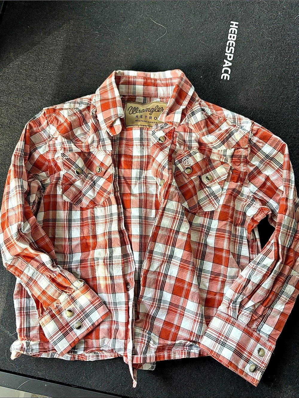 Wrangler Retro Western Shirts Plaid Snap-Front Shirt in Red & White Size XS kids